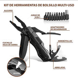 ▶ MILWAUKEE Multiherramienta Alicates Multiusos, TBONEEY Herramienta Multiusos 5-en-1 Multifuncional plegables alicates acero inoxidable Navaja Suiza Alicate Destornillador Herramienta Multifuncional, Ideal para de acampada, Montañismo y Senderismo
