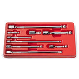 ▶ NEIKO Juego de barras de extensión oscilantes | 9 piezas | Unidades de 1/4", 3/8", 1/2" | Acero Cr-V