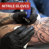 STARKIT Guantes desechables sin látex, guantes de nitrilo de 4 milímetros M, 100 guantes desechables de grado alimenticio, color negro