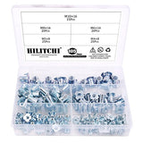 💢 Hilitchi 105 tuercas en T de acero chapado en zinc M4 5 6 8 10, kit surtido de tuercas de cuatro garras para escalada de roca de madera, sostiene muebles de armarios