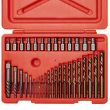 Extractor de pernos | Extractores de múltiples ranuras y espirales | De 5/64" a 1/2" | Juego de extracción de tornillos, espárragos, accesorios y orejetas pelados | Brocas para zurdos