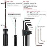 ▶  Juego de herramientas de reparación de bicicletas de 23 piezas, compatible con caja de herramientas de reparación de bicicletas, juego de herramientas de mantenimiento de bicicletas de montaña/carretera con estuche de almacenamiento (negro)