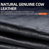 ▶ Guantes de trabajo de Cuero de Vaca de Grano Completo, Compatibles con Pantalla Táctil (8/M, Azul, CA9730HL)