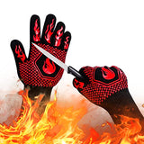 ▶ Guantes ignífugos para barbacoa, guantes resistentes a los cortes a la parrilla,