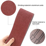 ▶ Correas de lijado de 3 x 18 pulgadas, 21 paquetes de papel de lija de óxido de aluminio (surtido de 3 unidades de cada uno de 40, 60, 80, 120, 180, 240, 320) para lijadora de carpintería