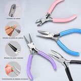 ▶ Juego de 4 Alicates para Joyas, Pinzas para Bisuteria y Joyeria Herramientas, Alicates de Joyería, Alicates para Hacer Joyas, Kit de Fabricación de Joyas para Suministros de Fabricación de Joyas.