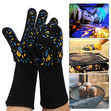 ▶ Guantes ignífugos de 800 Fire 1482 ° F Para Horno Resistente A Altas Temperaturas, Guantes de Trabajo Antideslizantes Con Puño Largo Extendido Para Cocinar A La Parrilla (1 Par)