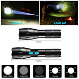 🔦 Linterna recargable GJP Linterna LED Recargable Alta Potencia Militar, Linterna Táctica Lámpara Portátil 1600 Lúmenes, IPX6 Impermeable Linterna Para Bicicleta/Senderismo/Cámpings, 5 Modos de Luz Zoomable Luz De Emergencia