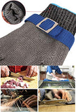 ThreeH Guantes de protección de seguridad Guantes de malla de acero inoxidable para cortar guantes de trabajo GL09 M(1 pieza)