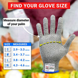 ▶ Guantes de Trabajo Anticorte , 4 guantes de Kevlar, guantes de corte de nivel 5, guantes de corte para ostras, guantes de trabajo de cocina para chefs, grado alimenticio, certificado EN388 (mediano)