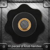 ▶10 pomos de estrella de rosca hembra,