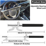 Turnart Cerradura de volante universal antirrobo con 3 llaves para automóvil, camión, SUV, furgoneta (negro)