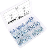 💢 Hilitchi 105 tuercas en T de acero chapado en zinc M4 5 6 8 10, kit surtido de tuercas de cuatro garras para escalada de roca de madera, sostiene muebles de armarios