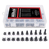 💢 Hilitchi 250 piezas 6 x 6 mm 12 x 12 mm pulsador táctil interruptor micro momentáneo tacto surtido – 20 valor/4 pines