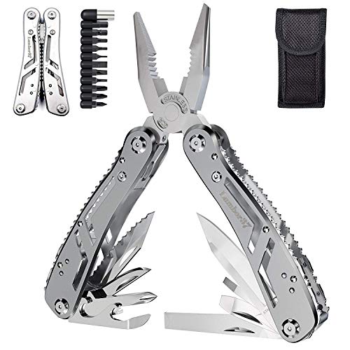 ▶ Juego de Cuchillos de Alicates de Herramientas 24 en 1, Destornillador de Alta Resistencia, Herramienta Multifunción de Acero Inoxidable, que se Utiliza para Cazar, Hacer Senderismo, Acampar, Sobrevivir al Aire Libre, etc. (Plateado)