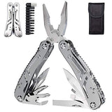 ▶ Juego de Cuchillos de Alicates de Herramientas 24 en 1, Destornillador de Alta Resistencia, Herramienta Multifunción de Acero Inoxidable, que se Utiliza para Cazar, Hacer Senderismo, Acampar, Sobrevivir al Aire Libre, etc. (Plateado)