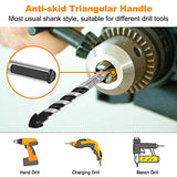 ▶ Juego de Brocas de hormigón y mampostería, juego de brocas profesionales (5 piezas) para vidrio, ladrillo, plástico, cemento, madera, azulejos, etc., punta de carburo de resistencia industrial, 1/4"-1/2"