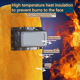 ▶Capucha soldador transpirable con lente, Máscara de casco de soldadura de cuero Lente de filtro de oscurecimiento automático solar, Casco de soldadura de cuero resistente al calor Casco de soldadura