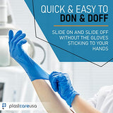 PlastCare USA Splash - Guantes de nitrilo, color azul, 100 unidades, sin látex (1 caja de 100), color azul