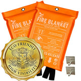 ▶ Manta ignífuga Supa Ant: manta supresora y cubierta de seguridad contra incendios de emergencia para cocina, chimenea, camping. Manta ignífuga de fibra de vidrio para emergencias y supervivencia. Paquete de 2 (99 x 99 cm).