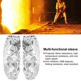 ▶Mangas ignífugos  calor, brazo de papel de aluminio, protector de mangas, guante térmico, guante resistente al calor, guante ignífugo para exteriores para el hogar