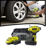 Ryobi P737D Portable Power Inflator with P118B Charger, 1.5 Ah Lithium-ion Battery and 15 Inch Buho Tool Bag
