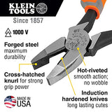 Alicates laterales aislados de 1000 V, diseño de alto apalancamiento, cuchillos endurecidos por inducción, 9 pulgadas Klein Tools -