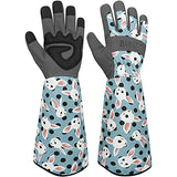▶ Guantes Jardinería de manga larga, guantes de jardinería a prueba de espinas, piel sintética, a prueba de pinchazos, guantelete de jardín para arbustos, cactus, jardinero, regalo