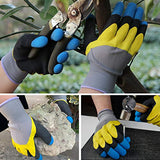 ▶ Guantes Jardinería para hombre y mujer, a prueba de espinas, 6 paquetes de guantes de trabajo de nitrilo, color gris, mediano