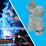 B Baosity Guantes de jardinería de cuero de PU para mujeres y hombres Guantes de protección de antebrazo largo resistente a prueba de espinas Guantes de trabajo, l