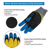 ▶ Guantes Jardinería para hombre y mujer, a prueba de espinas, 6 paquetes de guantes de trabajo de nitrilo, color gris, mediano