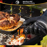 ▶ Guantes ignífugos Guantes resistentes al calor extremo para barbacoa – Guantes de parrilla de alta temperatura –ente al aceite – Revestimiento de neopreno (18 pulgadas)
