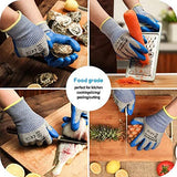 ▶ Guantes de Trabajo Anticorte  de nivel 5 de protección, con revestimiento de látex ecológico, comodidad y destreza, guantes de corte de seguridad para cocina, desprendimiento de ostras, corte de carne, mandolina, pequeño