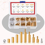 💢Hilitchi 240pcs M2 y M3 latón Spacer Standoff Tornillo Tuerca Surtido Kit