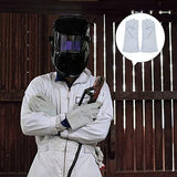 TEHAUX Guantes de Soldadura Guantes de Piel de Vaca Resistentes Al Fuego Soldador Mano de Trabajo Guantes de Línea Ignífugos Protector de Manos 34X14cm