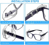 ▶ Pares Protectores Antideslizantes Laterales de Gafas de Ojo,Seguridad Protector Flexible Transparente Se Adapta a Anteojos Medianos Pequeños Agregue Más Protección a Gafas de Seguridad