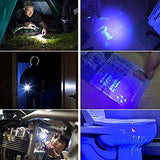 🔦 Linterna LED Luz UV y Blanco 2 en 1,AveDistante Linterna Ultravioleta Linterna Tácticas con Funcion de Agrandar y Enfocar 4 Modos para Lluminación Detectar Orina de Mascotas,Ciclismo,Camping, Flashlight 1000 Lúmenes Incluida AAA Batería