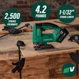 Metabo HPT Sierra de calar MultiVolt de 18 V, 2500 SPM, disparador de velocidad variable | Solo herramienta | CJ18DAQ4