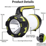🔦 Linterna recargable ANNA TOSANI Linterna de Cámping Antorcha Lámpara 4 Modos de Luces de Trabajo Farol de Cámping Resistente al Agua con Cable USB para Senderismo Pesca Emergencia y Más