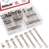💢 Hilitchi - Tornillos de cabeza avellanada de remache M6 x 20/30 / 40/50 / 60/70 / 80 mm, surtido de tuercas de barril para muebles