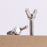 M4-0,7 x 30 mm (25 piezas) Tornillos de acero inoxidable, acero inoxidable 304 18/8, tornillos de pulgar, tuercas de mariposa, DIN316