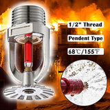 ▶ 5 cabezales de aspersor contra incendios y llave de 150 °F, cabezales de aspersor contra incendios de rosca de 1/2 pulgada 68