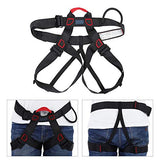 ▶ Arnés de Seguridad, Arneses de Seguridad para la Detención de Caídas, Cinturón de Seguridad Medio Cuerpo para Escalada en Roca Rappel Trabajo Aéreo Cinturón de Seguridad(Negro)