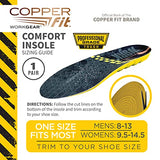 ▶ COPPER Fit Plantillas de trabajo resistentes para hombre para soporte de arco todo el día, color negro, talla única de EE. UU, Negro, Talla unica