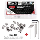 ▶ Hilitchi - Juego de 240 tornillos hexagonales de cabeza hexagonal SAE de acero inoxidable con 7 llaves hexagonales