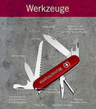 ▶ Victorinox Hiker - Cuchillo, Rojo, Acero inoxidable, 7 funciones
