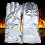 ▶ Guantes ignífugo de papel de aluminio de alta temperatura Guantes Resistencia de la hornada Anti-escaldar Anti-Liquid nitrógeno amoniacal Oxyge