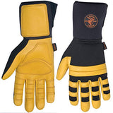 ▶ KLEIN TOOLS Guantes electricista de Liniero Grande, fabricados de cuero, neopreno y spandex. Klein Tools