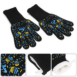 ▶ Guantes ignífugos de 800 Fire 1482 ° F Para Horno Resistente A Altas Temperaturas, Guantes de Trabajo Antideslizantes Con Puño Largo Extendido Para Cocinar A La Parrilla (1 Par)