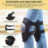Cómodas rodilleras, rodilleras para hombres, trabajo en el suelo, rodilleras de construcción duradera, rodilleras ajustables, rodilleras profesionales para pisos, jardinería, limpieza, construcción (negro y gris)